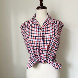 Vintage 70s Sleeveless Western Top • Size XL